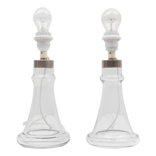 Murano Mushroom Table Lamps by Michael Bang for Holmegaard, 1960s, Set of 2 For Sale