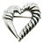 1990s Tiffany & Co Estate Heart Brooch Pin Sterling Silver For Sale