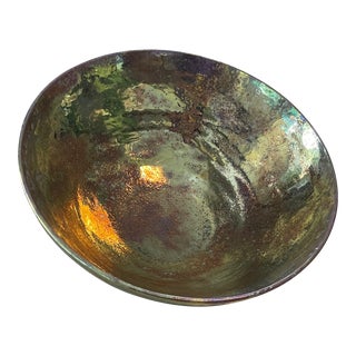 Vintage James Haggerty Iridescent Luster Glaze Ceramic Bowl For Sale