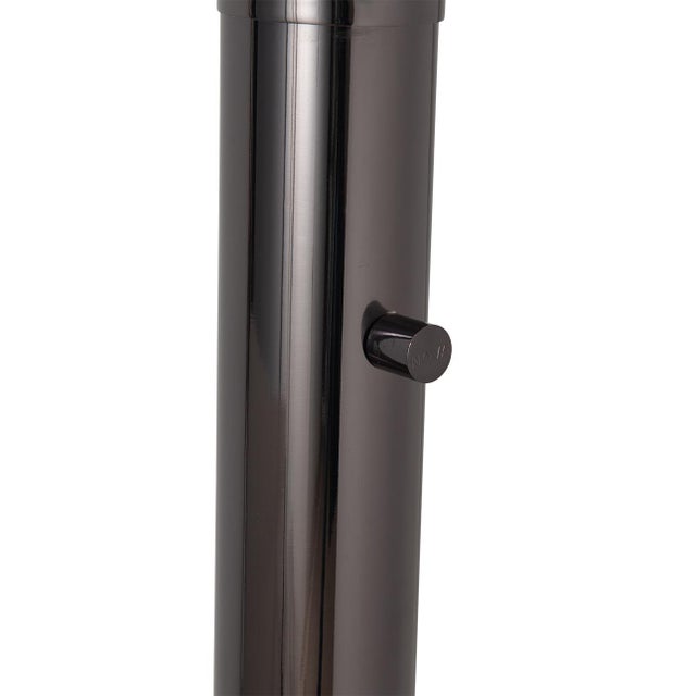 Metal Mid Century Bloom 5-Light Arc Floor Lamp, 1970s - Black Nickel, Black Marble Base, White Satin Shade For Sale - Image 7 of 10