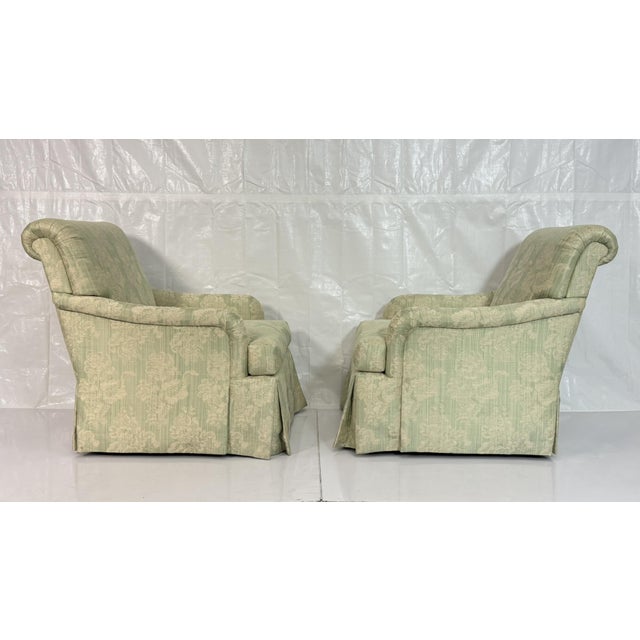 1980s Pair of "Colefax" Swivel Lounge Chairs & Ottoman Made in the Usa by Pearson For Sale - Image 13 of 18