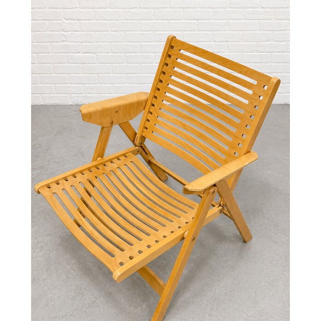 Wood Pair of Mid Century Modern "Rex" Folding Lounge Chairs Designed by Niko Kralj, C. 1960's For Sale - Image 7 of 13