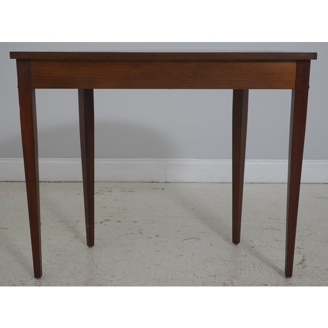 Council Craftsmen Flame Mahogany Inlaid Demi-Lune Console Table For Sale - Image 11 of 13