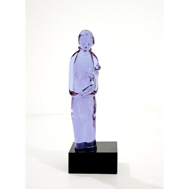 Mid-Century Modern Murano Glass Sculpture Woman and Baby Maternity, Italy, 1970s For Sale - Image 4 of 14