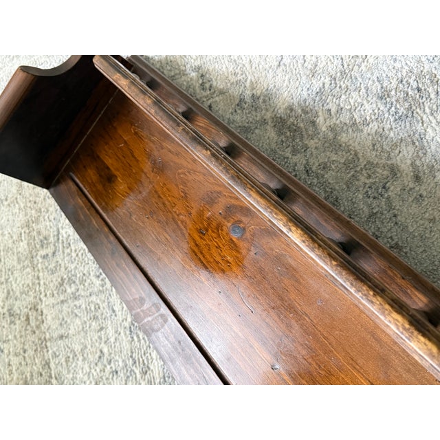 Vintage Ethan Allen Heirloom Wood Gallery Wall Shelf Spindle Rail Plate Rack For Sale - Image 11 of 11