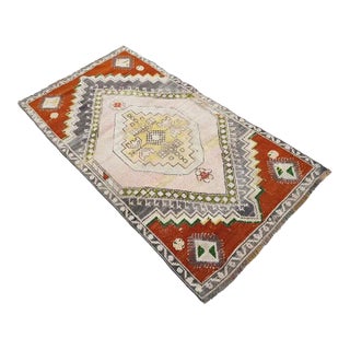 1960s Small Vintage Handknotted Rug For Sale