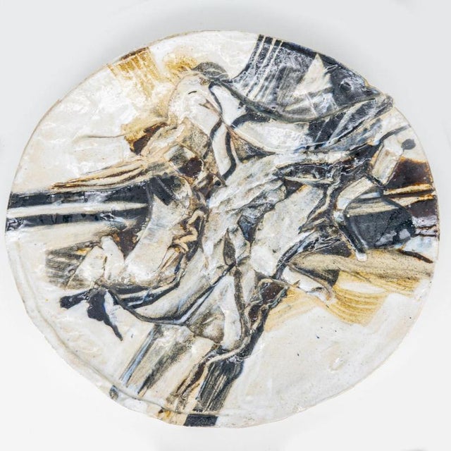 Round Ceramic Plate attributed to Jeppe Hagedorn, Denmark, 1960s For Sale - Image 9 of 9