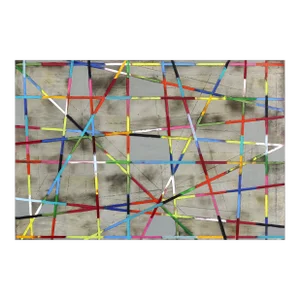 Crossing Stripes - Colorful Abstract Geometric Painting Original Artwork by Petra Rös-Nickel