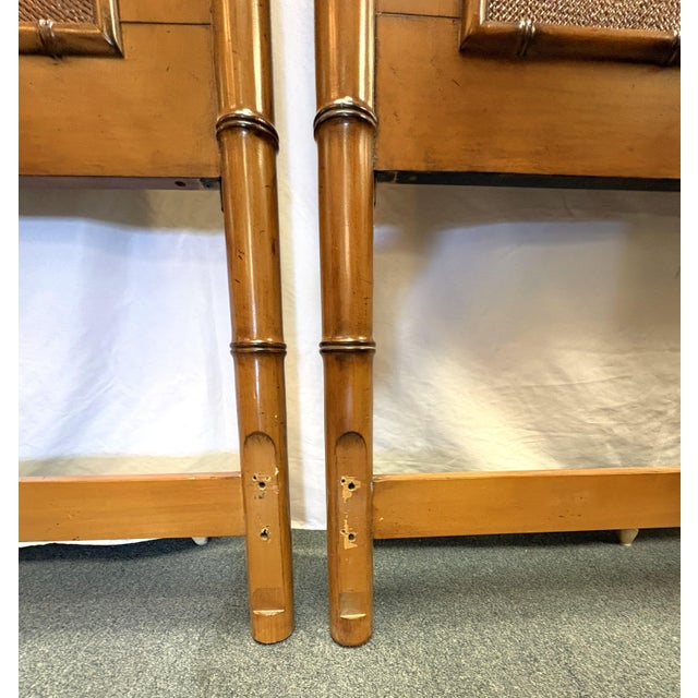 Lexington Furniture Coastal Style Faux Bamboo Twin Headboards- A Pair For Sale - Image 12 of 15