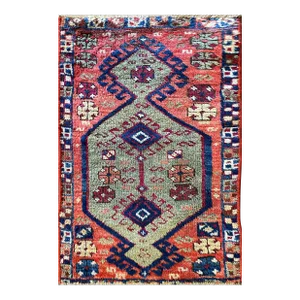 Antique Oushak Yastik Anatolian Rug, the Stars 16" X 28"