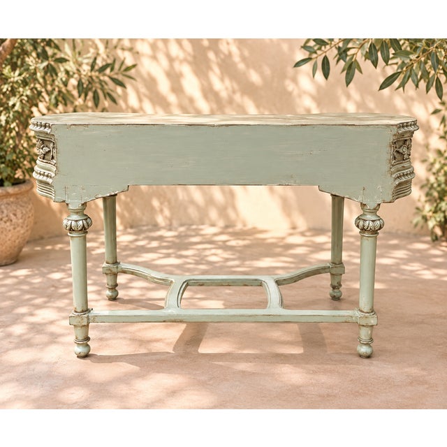 Wood 20th Century Louis XVI Dressing Table Console with Three Drawers, 1890s For Sale - Image 7 of 8