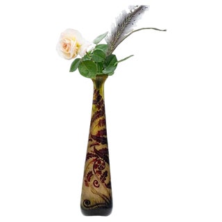 Large Acid Etched Overlay Vase from Gallé, 1904 For Sale