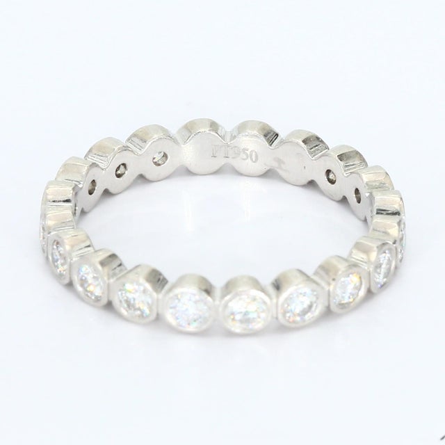 Platinum Band Ring With 0.06ct F/Vs2 Diamonds Size 4.25 For Sale In Phoenix - Image 6 of 6