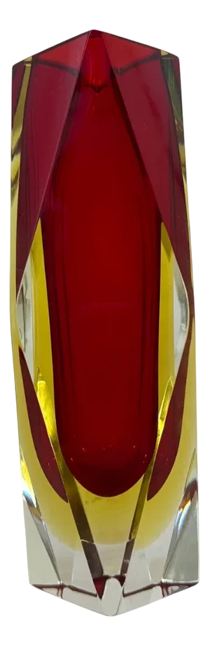 Murano Sommerso Glass Faceted Vase by Flavio Poli, 1970s