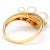 Three shimmering pearls dazzle on this sculpted yellow gold band that makes an incredible conversation piece. Bright,...