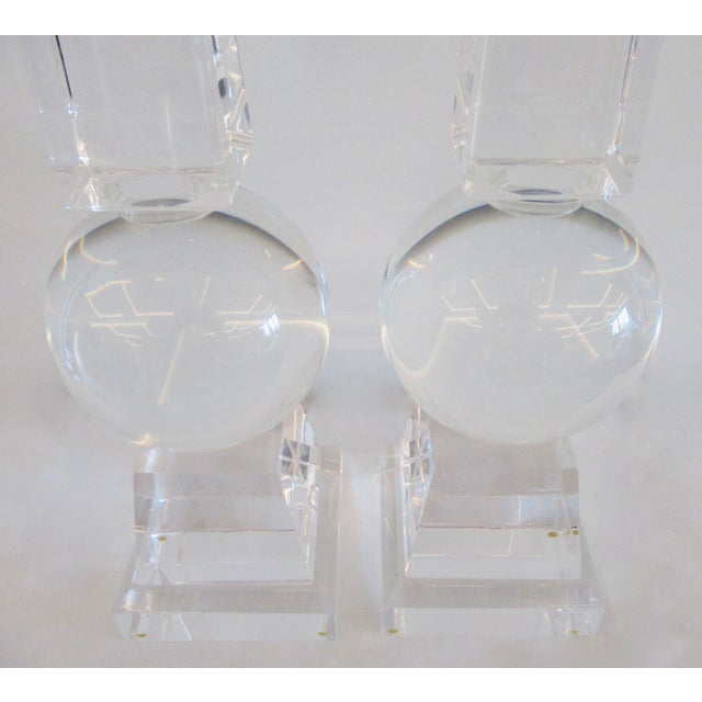 C 1998 Custom-Made, Monumentally Large & Solid Lucite Obelisks Decorative Accents - Pair For Sale - Image 9 of 9