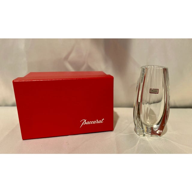 A vintage Baccarat lead crystal vase with original box. 6”H x 3.25”W. Excellent vintage condition without damage or wear...
