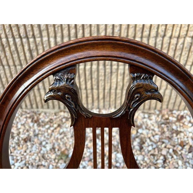English Set of 8 George III Style Mahogany Eagle Head Carved Dining Chairs, 19th Century For Sale - Image 3 of 12