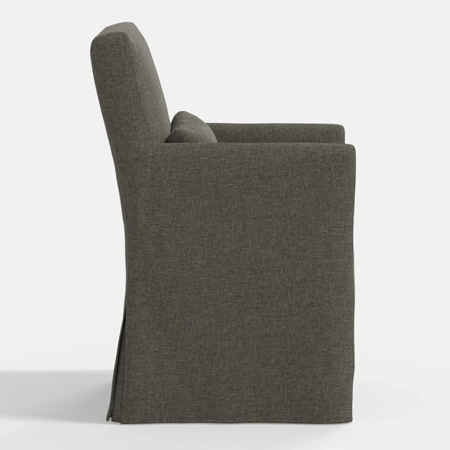 Not Yet Made - Made To Order Stoffer Home x Cloth & Company Lindy Slipcover Dining Arm Chair in Textured Linen Charcoal For Sale - Image 5 of 7