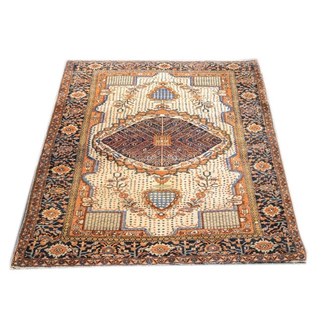 Persian Late 18th Century Antique Persian Farahan Sarouk Rug 3'4'' x 4'11'' For Sale - Image 3 of 12