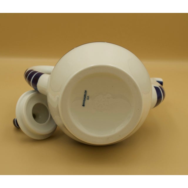Mid 20th Century Sargadelos O Castro Sculptural Coffee or Tea Pot, Cobalt Blue Geometric Porcelain, Mid-Century, Spain For Sale In New York - Image 6 of 6