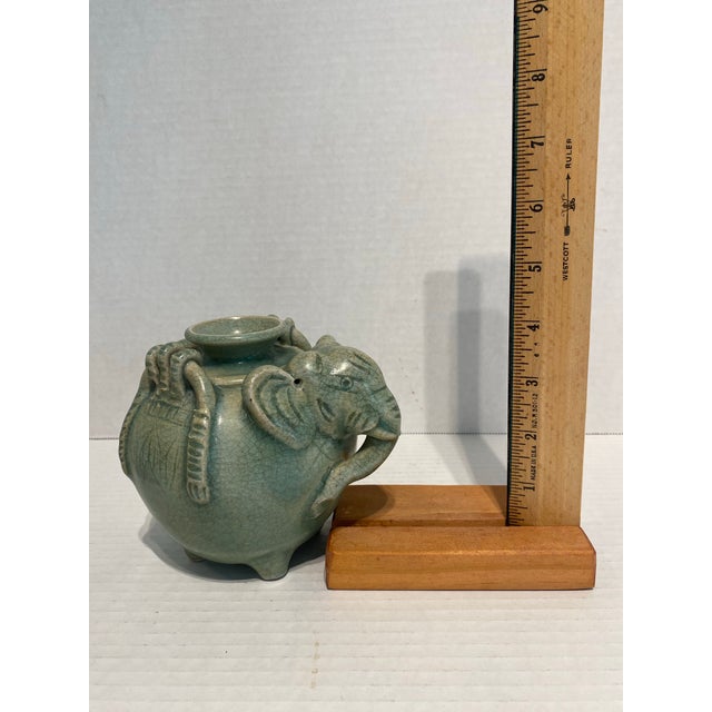 Vintage Thai Sawankholok Celadon Elephant Jar For Sale - Image 10 of 11