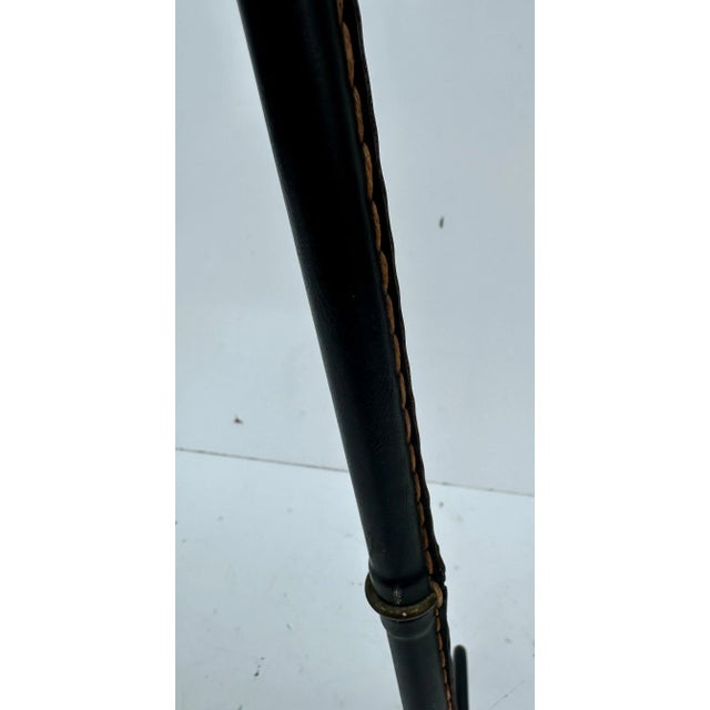 Jacques Adnet stitched leather and Brass Valet For Sale - Image 9 of 12