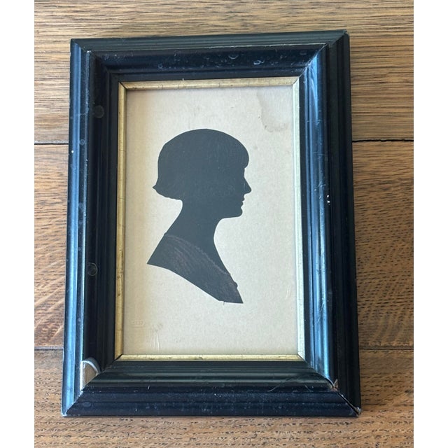 Edwardian Framed Silhouette by Handrup For Sale In Naples, FL - Image 6 of 6