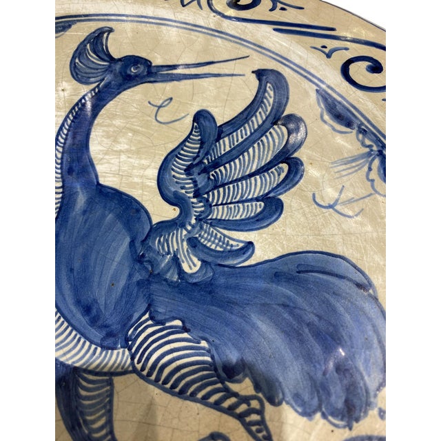 Stunning 16" Extra Large Spanish Talavera Bird Plate/Wall Charger For Sale - Image 12 of 17