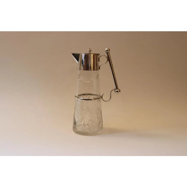 Metal 19th Century Nickel Silver & Crystal Water Pitcher For Sale - Image 7 of 7