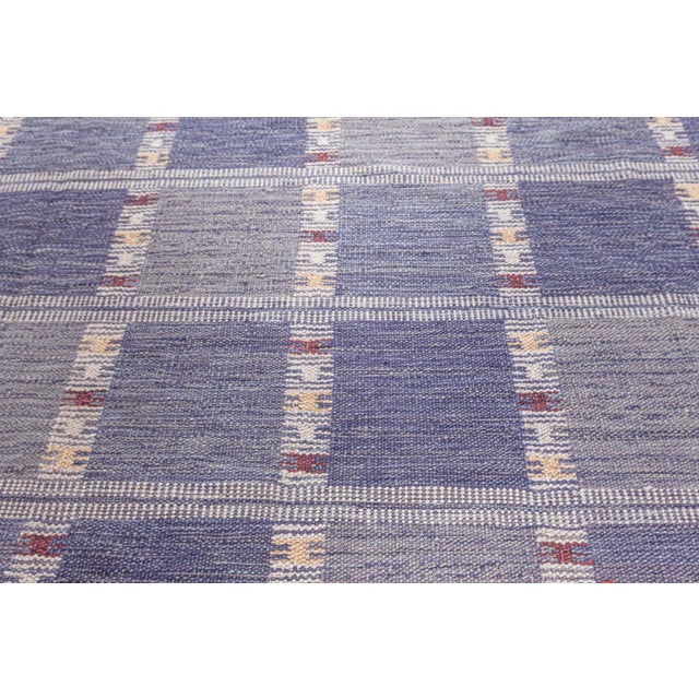 Textile Modern Extra Large Swedish Geometric Flat Weave Wool Rug by Doris Leslie Blau For Sale - Image 7 of 9
