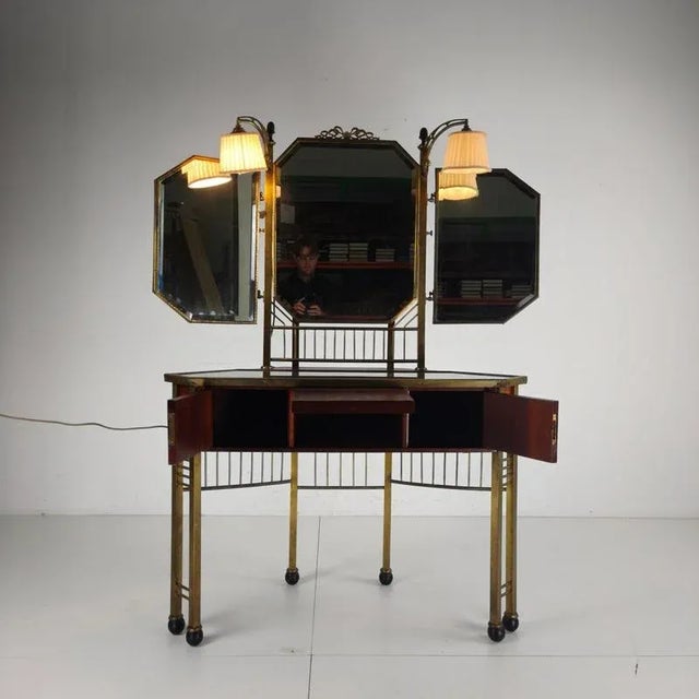 Vintage French Brass Dressing Table, 1930 For Sale - Image 6 of 18