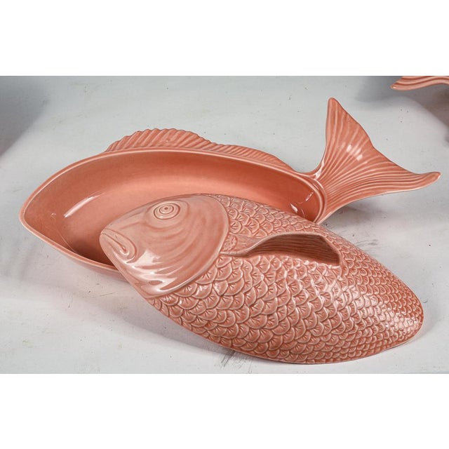 Ceramic Salmon Colored Plates, Set of 15 For Sale - Image 7 of 10