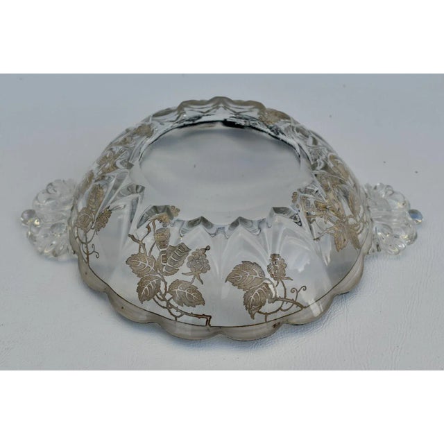 Vintage Art Nouveau Decorative Bowl W/Silver Overlay & Handles For Sale - Image 12 of 12