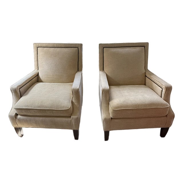 Pair Wesley Hall Lounge Chairs For Sale