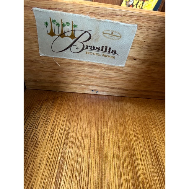 Mid Century Modern Broyhill Brasilia Walnut 9 Drawer Dresser Credenza For Sale - Image 10 of 12