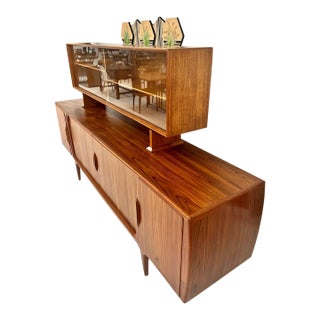 1960s Johannes Andersen Danish Credenza + Hutch For Sale