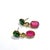 Art Deco Bochic “Orient” Pink Ruby & Emerald Earrings Set In 18K Yellow Gold & Silver, 2 pieces For Sale - Image 3 of 11