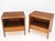 Mid 20th Century Pair Finished Back Danish Mid Century Modern One Drawer Walnut Night Stands MINT For Sale - Image 5 of 18