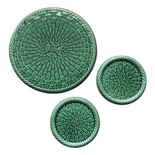 Braided Ceramic Set in the style of Vallauris, 1950s, Set of 3 For Sale