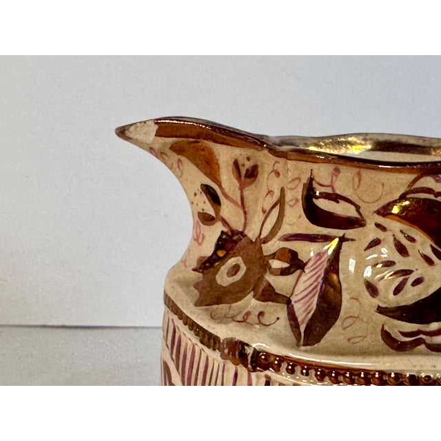 White Antique Georgian Sunderland Pink Lustre Pitcher: Pearlware c. 1820s For Sale - Image 8 of 10