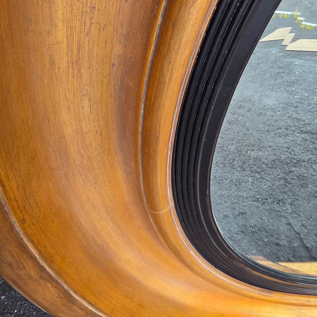 Pair of 44" Friedman Brothers Bullseye Parcel-Gilt Round Wall Mirrors With Ebonized Inner Liners For Sale - Image 9 of 10