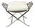 Vintage Art Deco Nickel Silver Griffin and Gargoyle Bench With Off White Cushion ,Style of Oscar Bach For Sale
