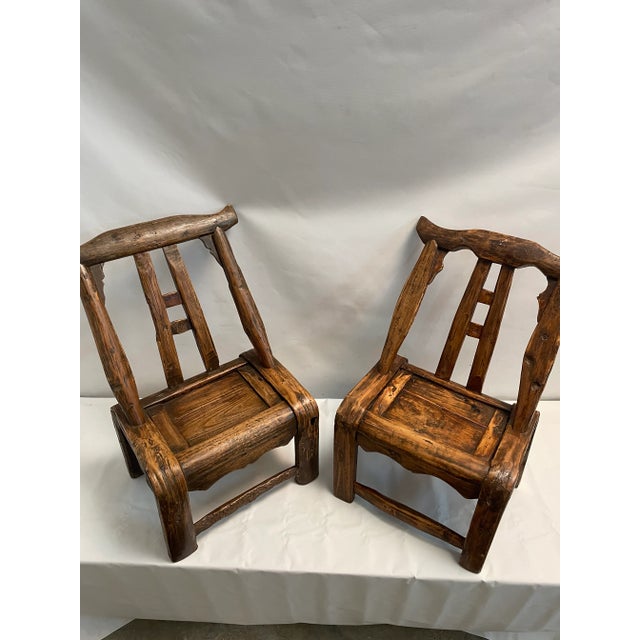 Wood Meditation Chairs - 2 Pieces For Sale - Image 7 of 13