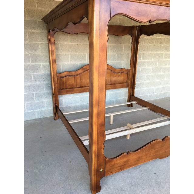 Ethan Allen Country French King Size Canopy Bed Chairish