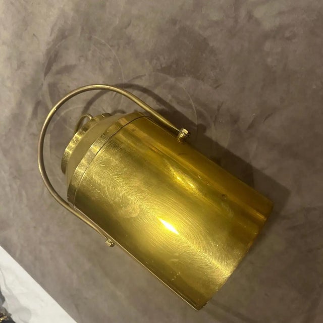 Brass 1960s Mid-Century Modern Brass Ice Bucket, Italian Design For Sale - Image 8 of 12