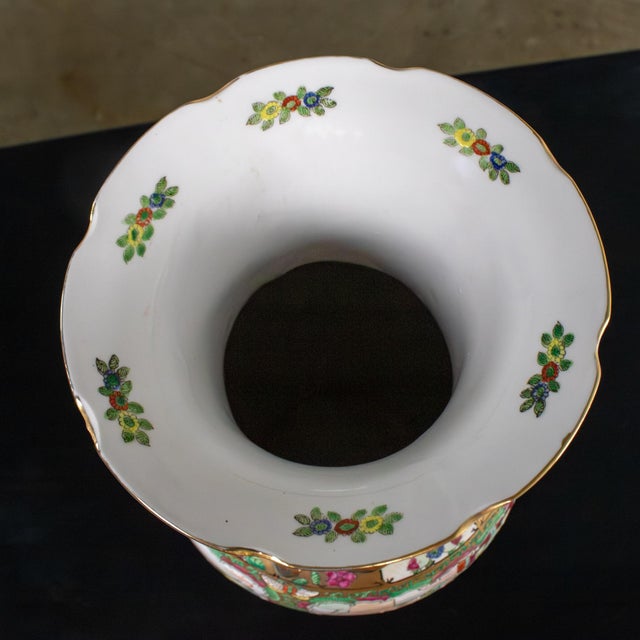 Mid to Late 20th Century Asian Porcelain Rose Medallion Vase Andrea by Sadek Hand Painted For Sale - Image 14 of 18