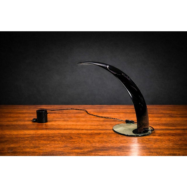 1970s Table Lamp With Glass Base and Painted Aluminum Structure, Enrico Furio Dominici, 1970 For Sale - Image 5 of 7