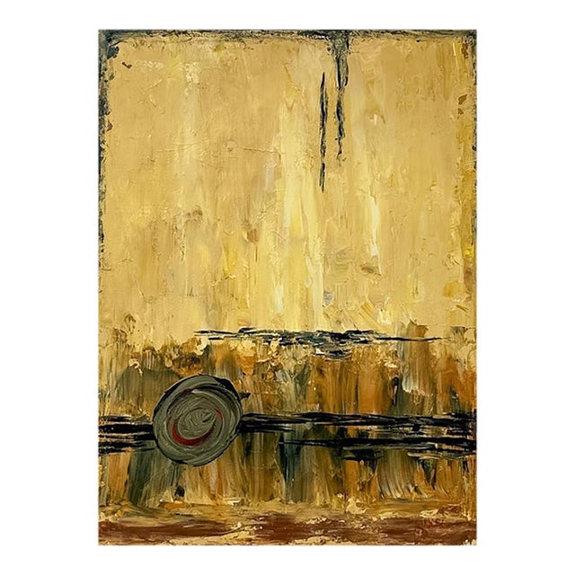 Vintage Painting Endurance Brutalist Abstract Impasto Earth Tone Signed MCM For Sale