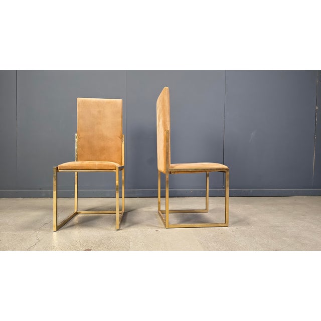 Brass Dining Chairs from Belgochrom, 1970s, Set of 6 For Sale - Image 4 of 17